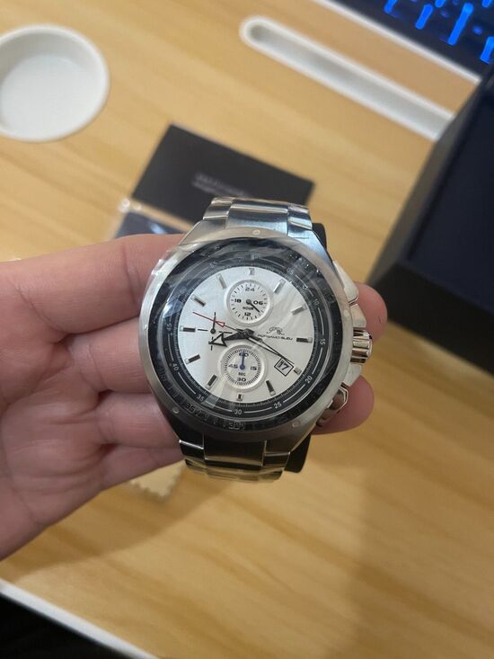 Porsamo Bleu Men’s Stainless Steel Watch with Blue Accents